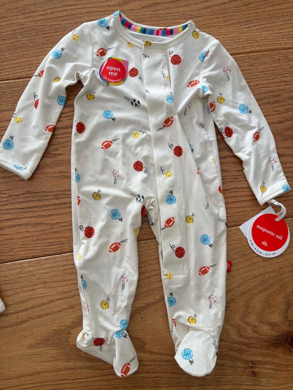 0-3M Magnetic Me Little Baller Footed Sleeper